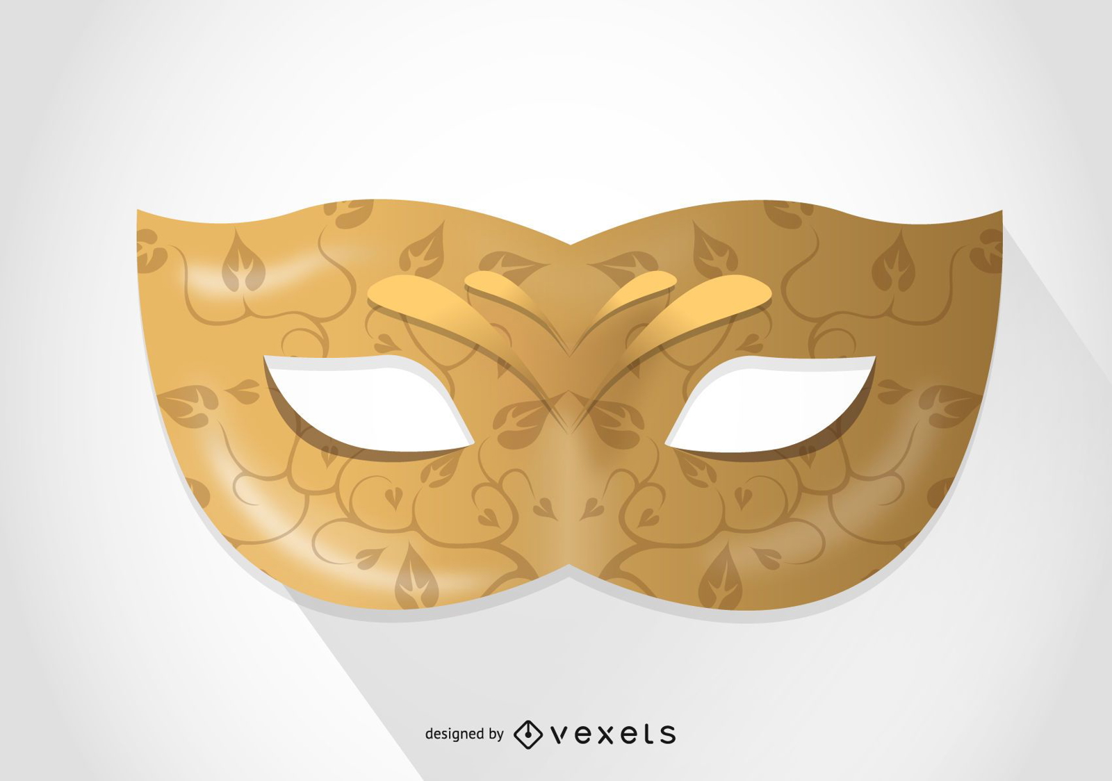 Ilustración de máscara de carnaval dorado