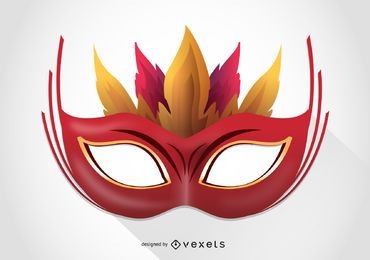 Carnival mask with feather illustration