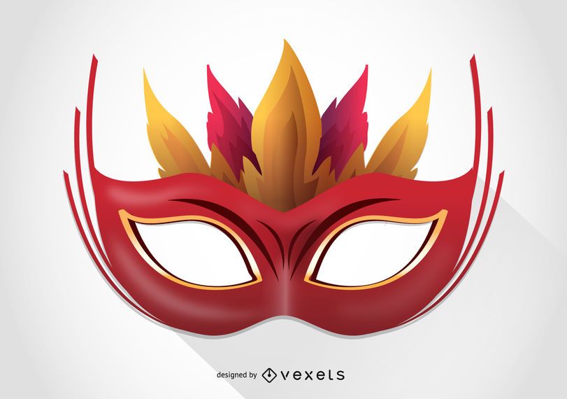 Carnival mask with feather illustration Carnival mask with feather illustration