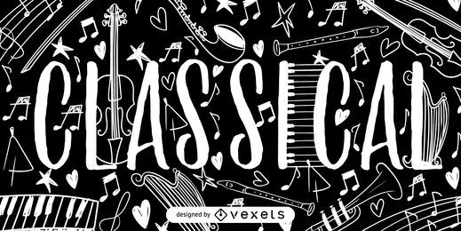 Classical music doodles poster Classical music doodles poster