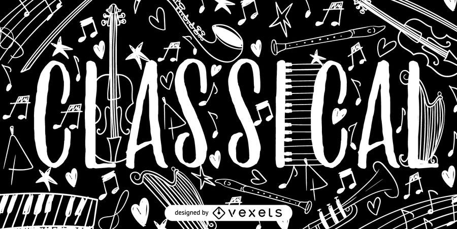 Klassische Musik kritzelt Poster Klassische Musik kritzelt Poster