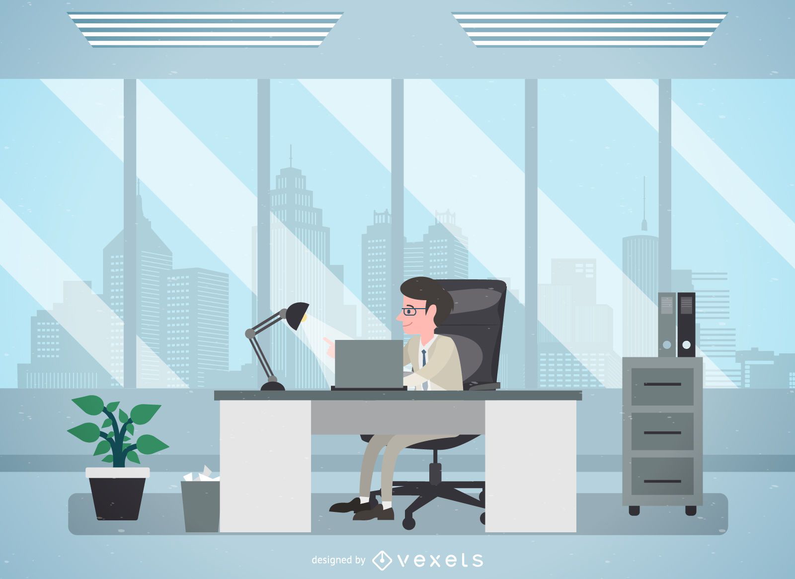 Man in office illustration