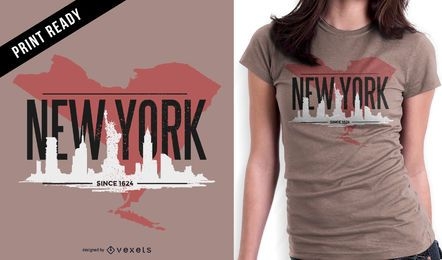 Design de t-shirt resistente de Nova York