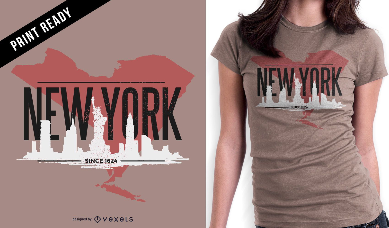 New York rugged t-shirt design - Vector download