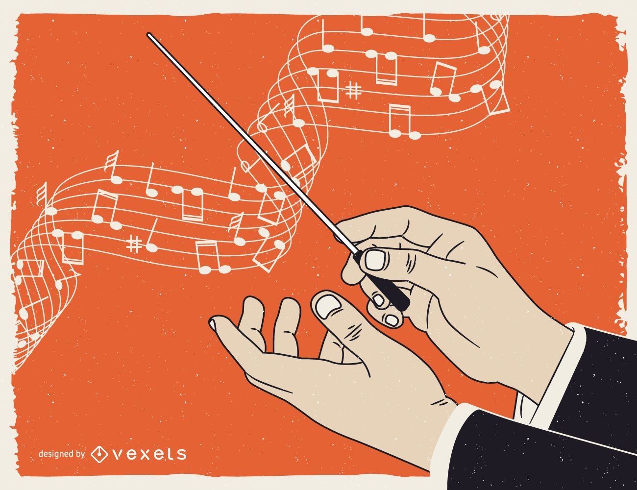Cartel ilustrado de música clásica.