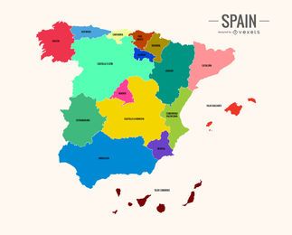 Colorful Spain map Colorful Spain map