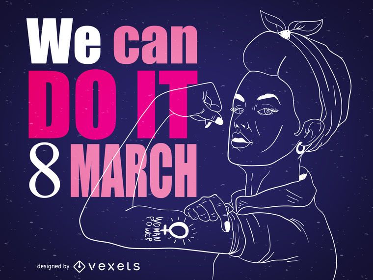 Ilustração do Rosie the Riveter do dia das mulheres Ilustração do Rosie the Riveter do dia das mulheres