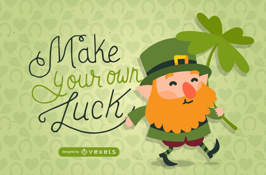 Duende de San Patricio con ilustración de trébol Duende de San Patricio con ilustración de trébol