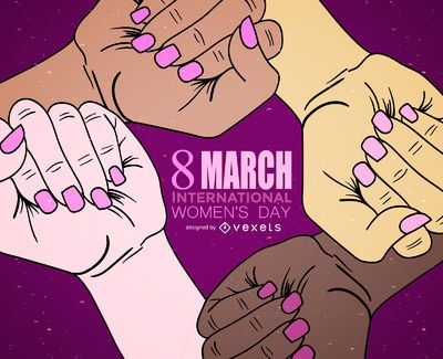 International Women's Day Hands Illustration Vector Download