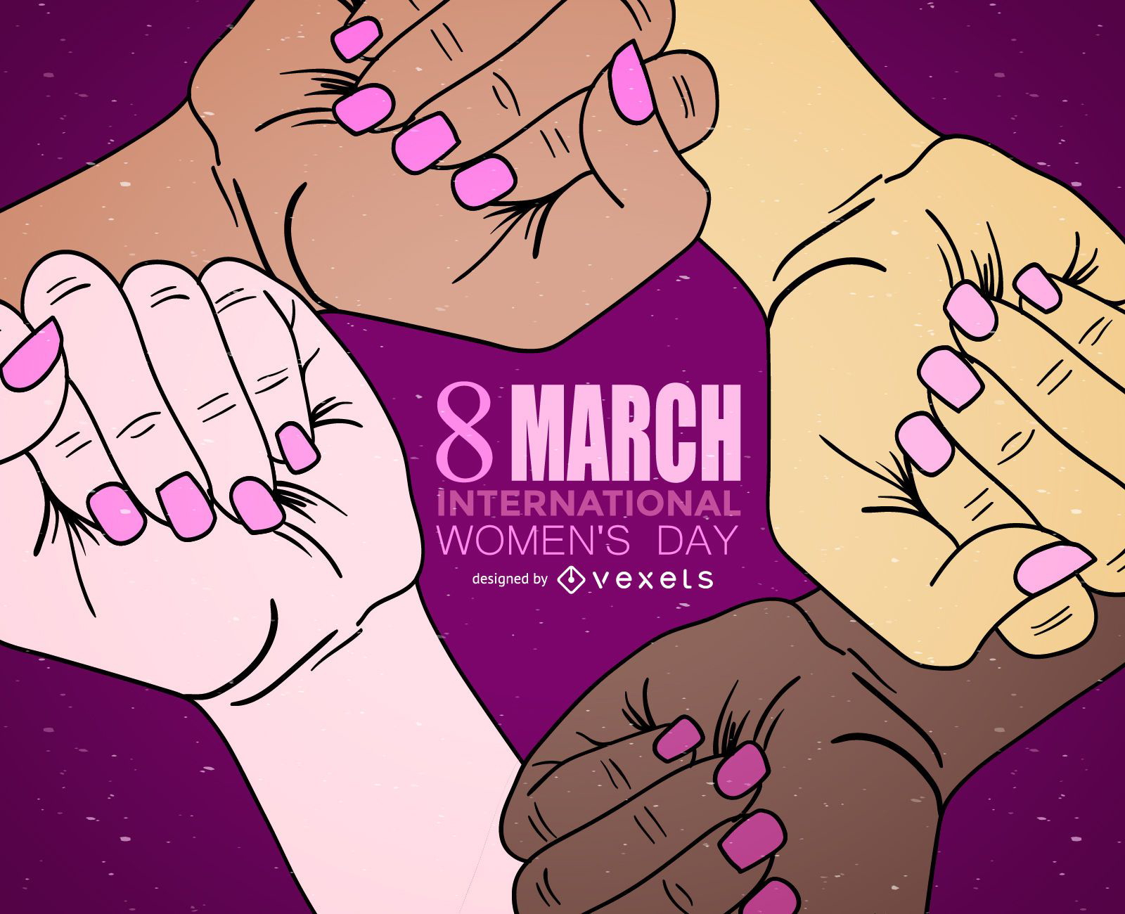 International Women's Day hands illustration