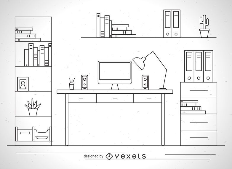 Contorno de ilustração de mesa Contorno de ilustração de mesa