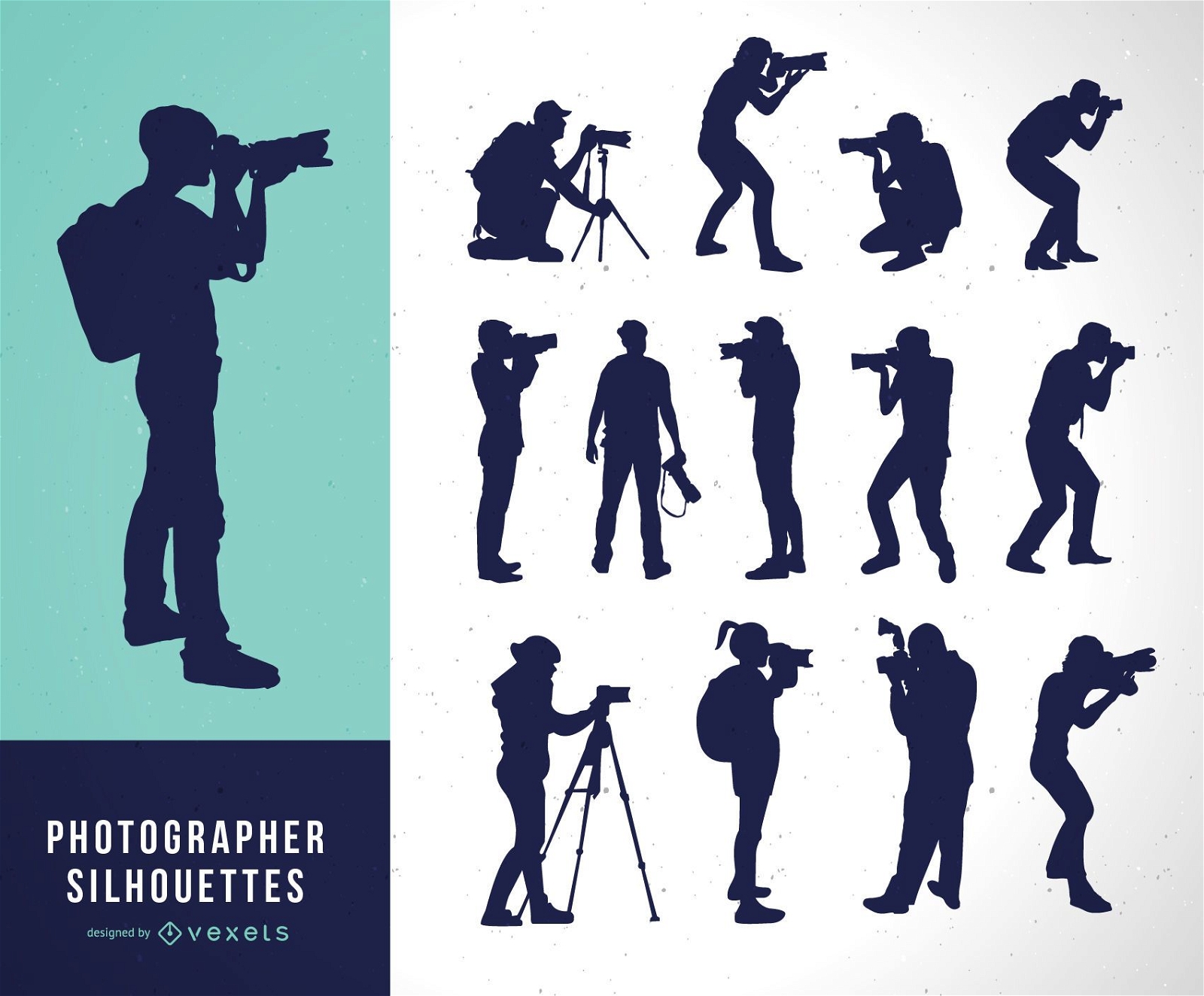 Collection of photographer silhouettes