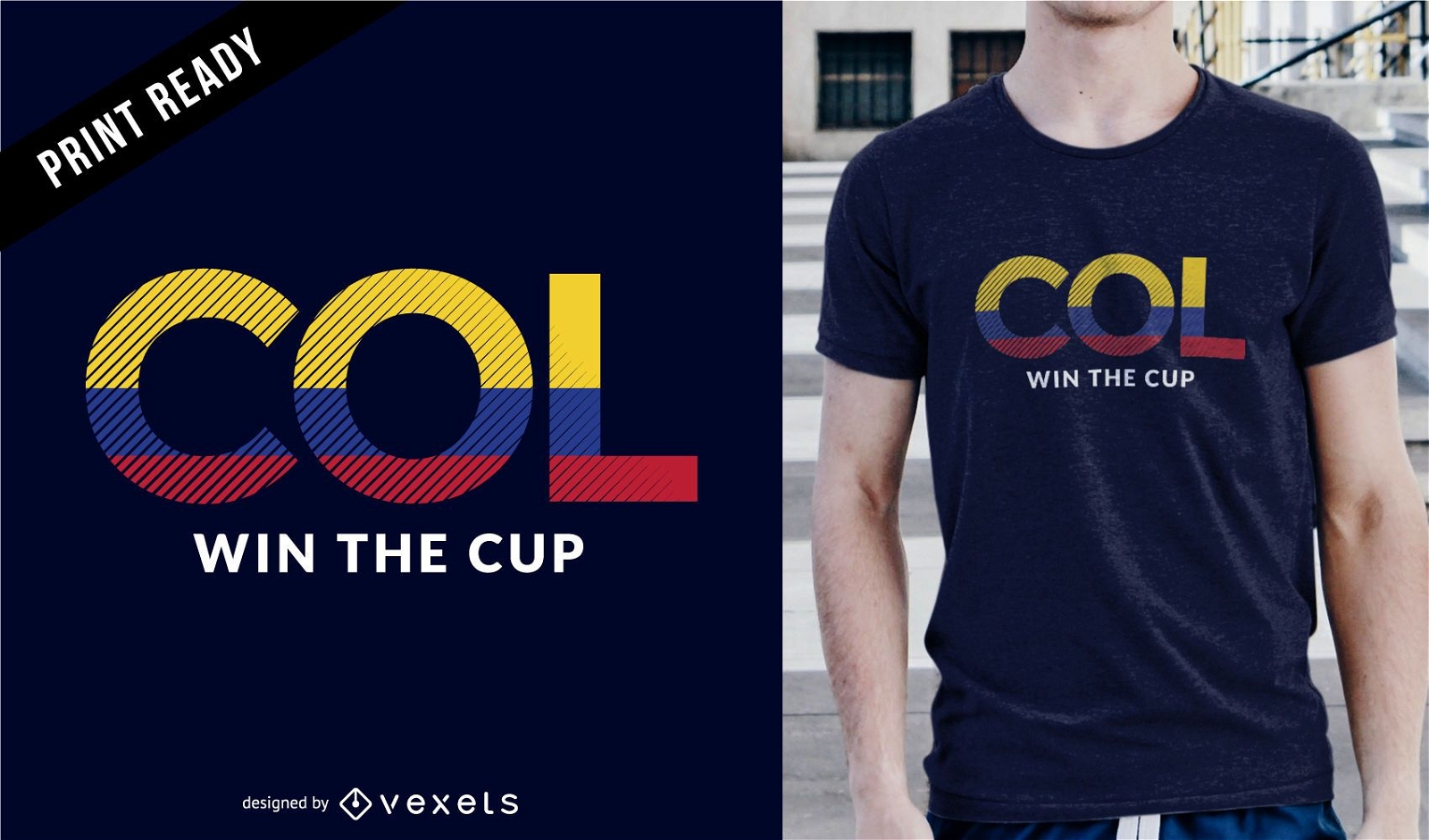 Kolumbien gewinnt das Pokal-T-Shirt-Design