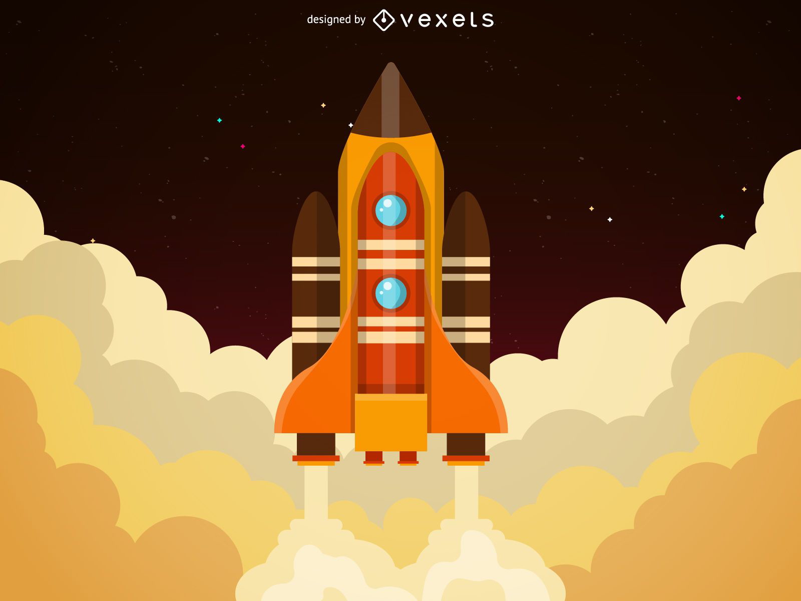 Big rocket launch illustration