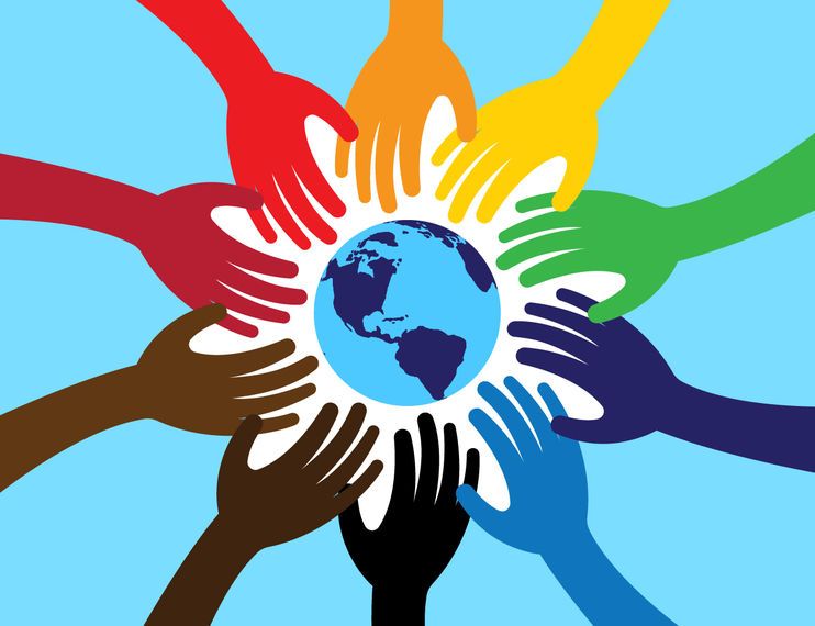 United world with hands United world with hands
