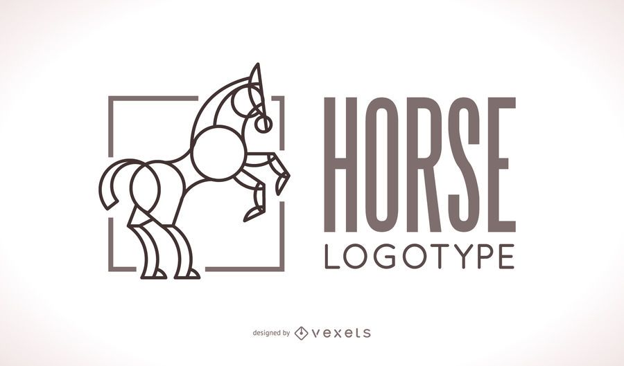 Modelo de logotipo de cavalo geométrico Modelo de logotipo de cavalo geométrico