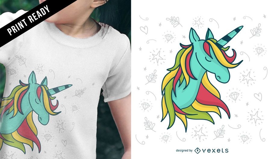 Download Cute unicorn t-shirt design - Vector download