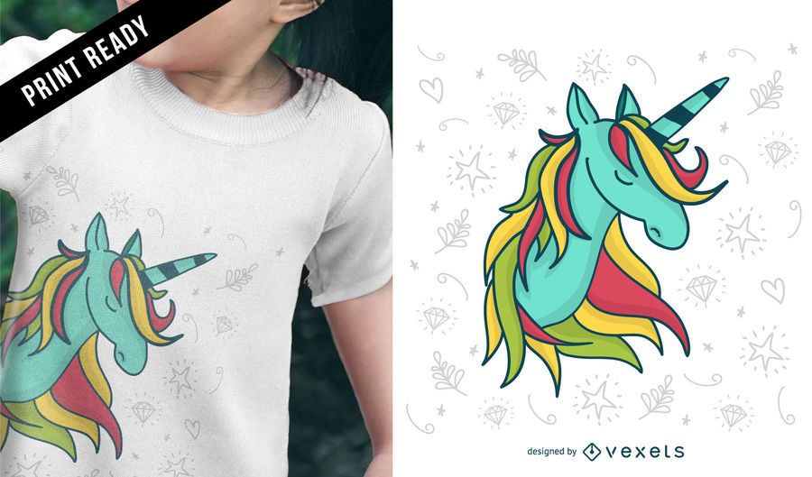 Niedlicher Einhorn T-Shirt Design Niedlicher Einhorn T-Shirt Design