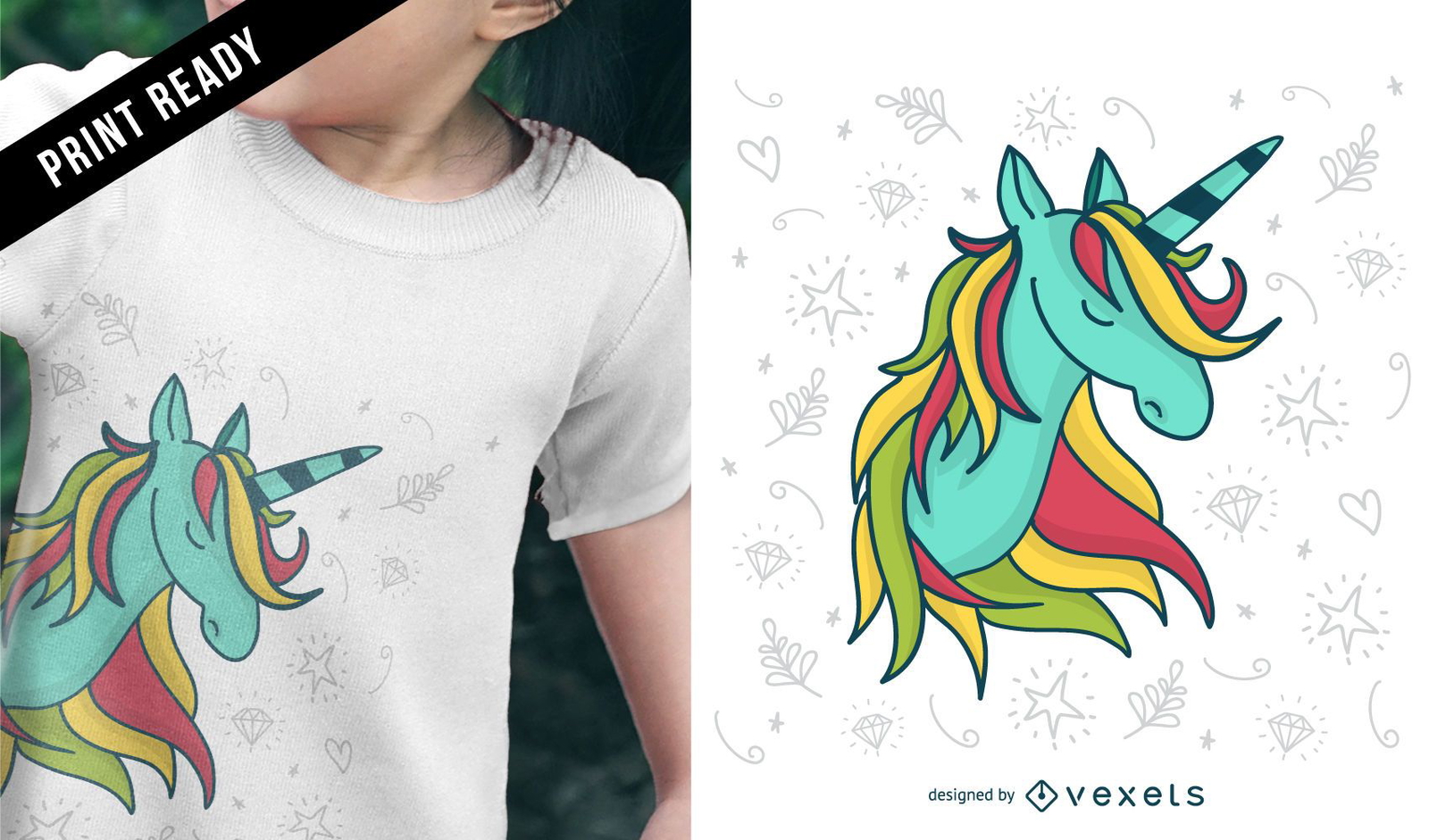 Download Cute Unicorn T-shirt Design - Vector Download