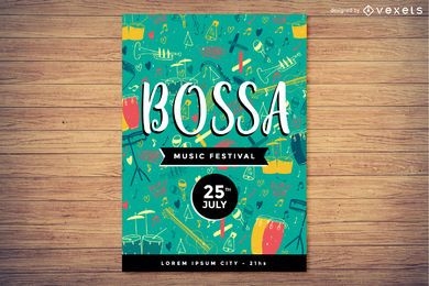 Bossa Nova festival poster template