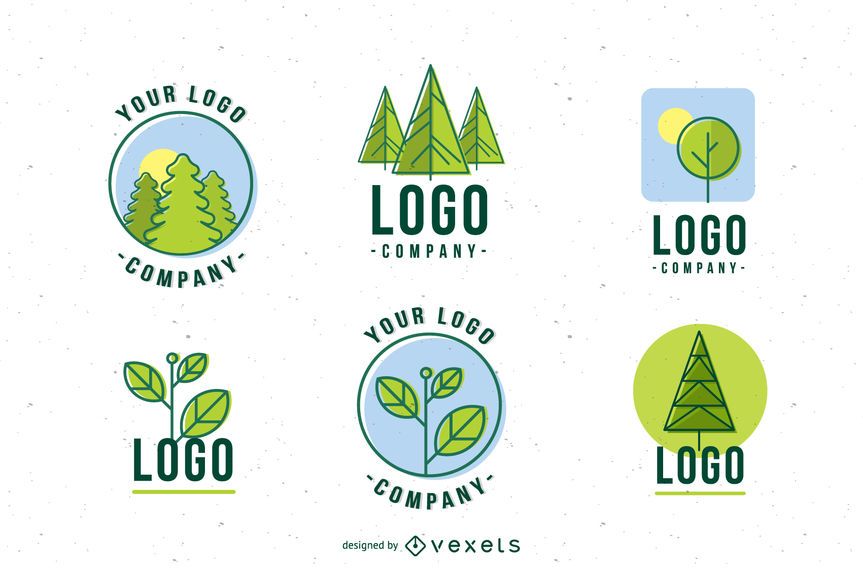Conjunto de plantillas de logotipo de naturaleza Conjunto de plantillas de logotipo de naturaleza