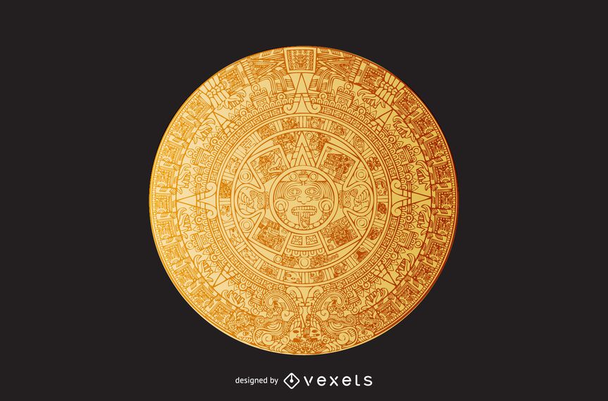 Aztec calendar illustration Aztec calendar illustration