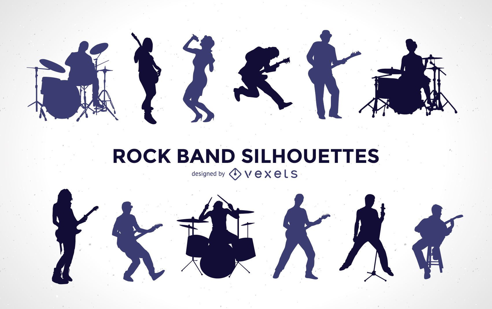 Rock Band Silhouette Set Vector Download