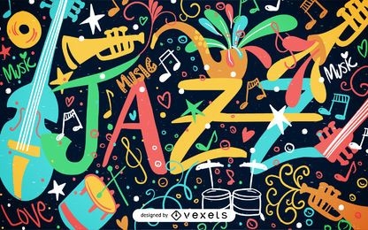 Ilustração de letras de jazz