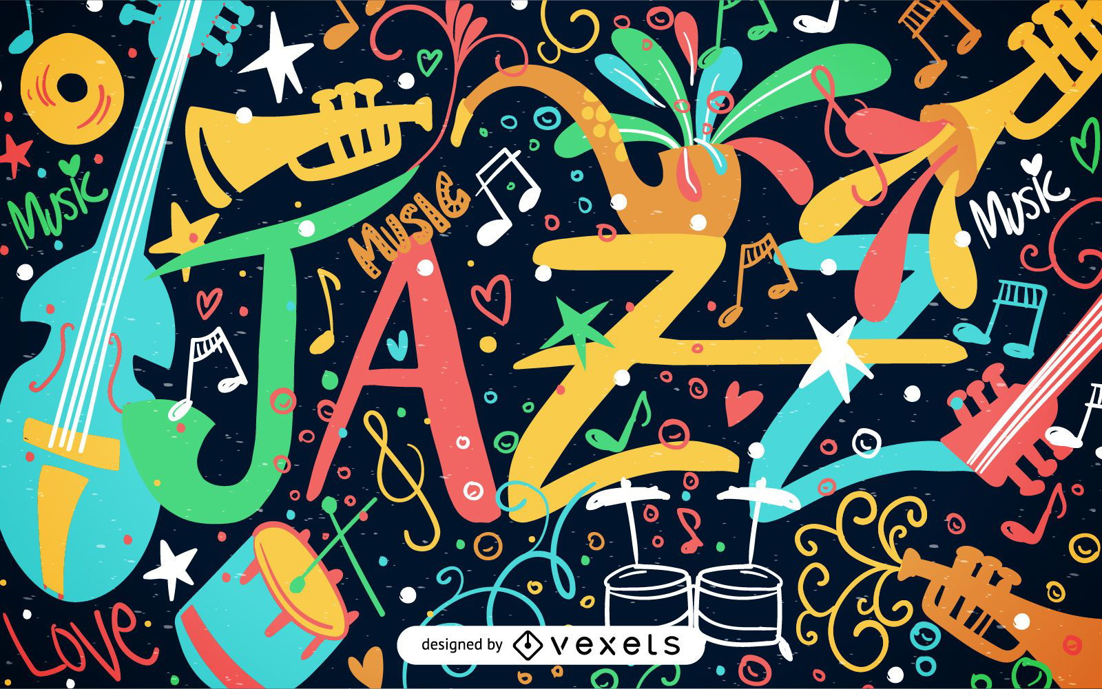 Ilustración de letras de jazz