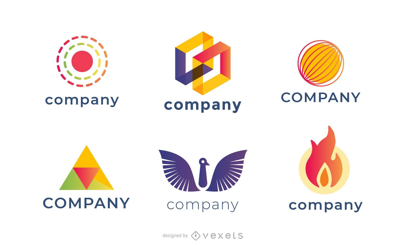 Variedade de designs de modelos de logotipo