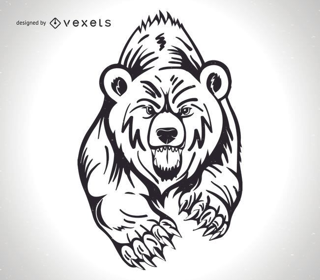Diseño de oso grizzly enojado Diseño de oso grizzly enojado