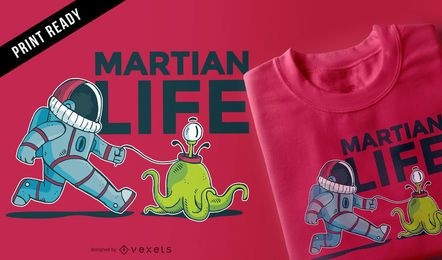 Diseño de camiseta divertida de Life on Mars