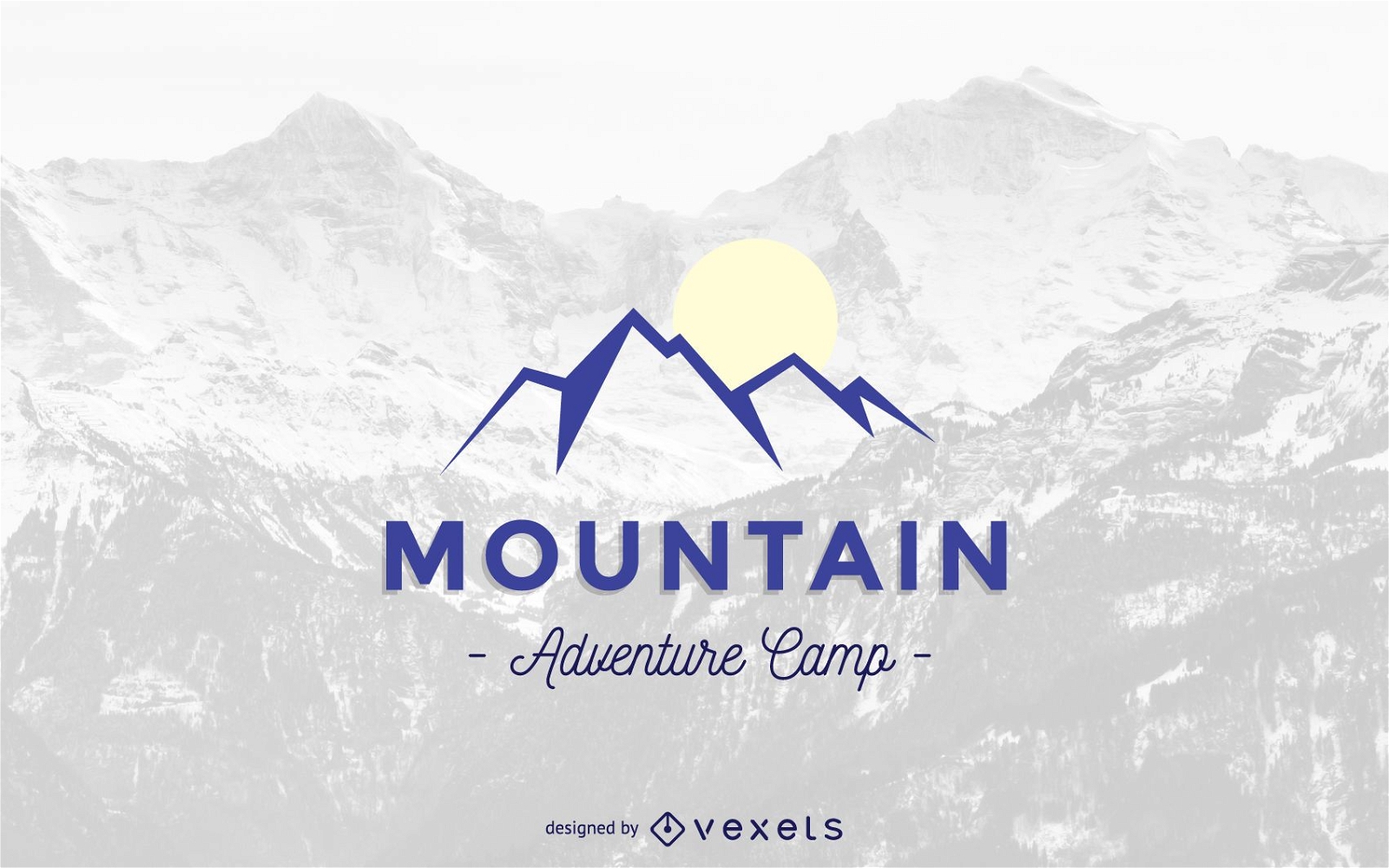 Plantilla de logotipo de montaña abstracta