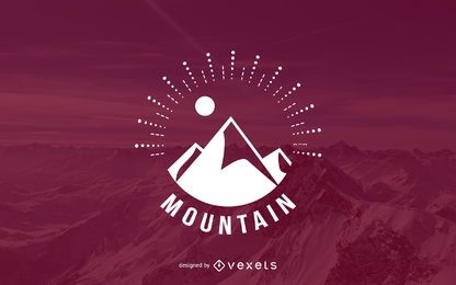 Plantilla de logotipo de montaña hipster