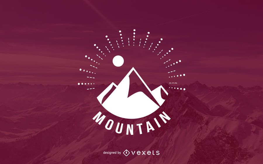 Hipster mountain logo template Hipster mountain logo template