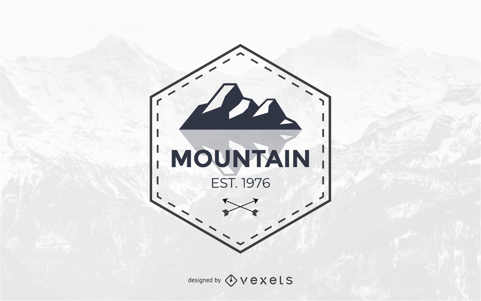 Diseño de plantilla de logotipo de montaña abstracta