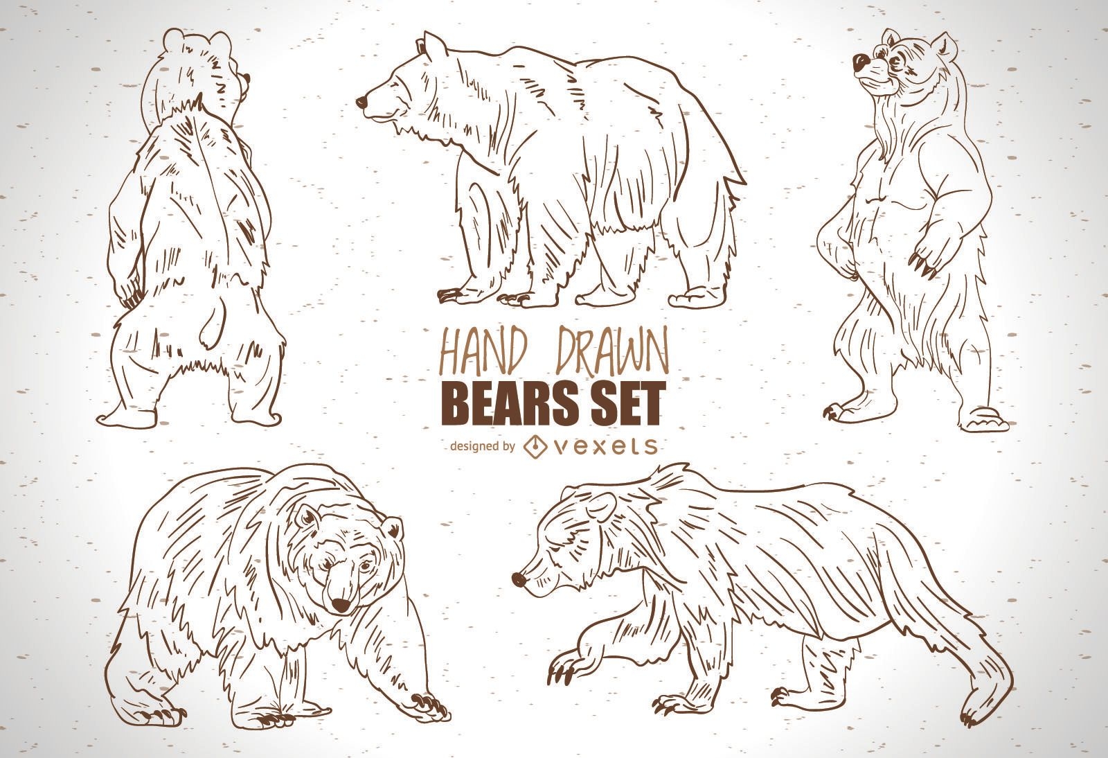 Conjunto de ursos desenhados ? m?o
