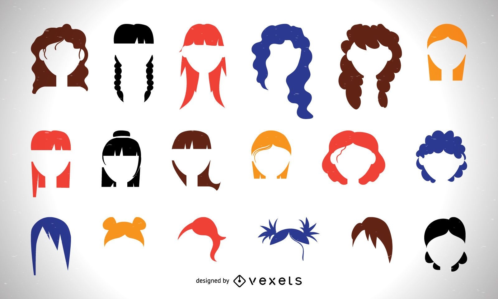 Colorful women haircut set