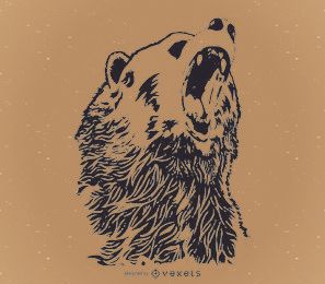 Howling bear design Howling bear design