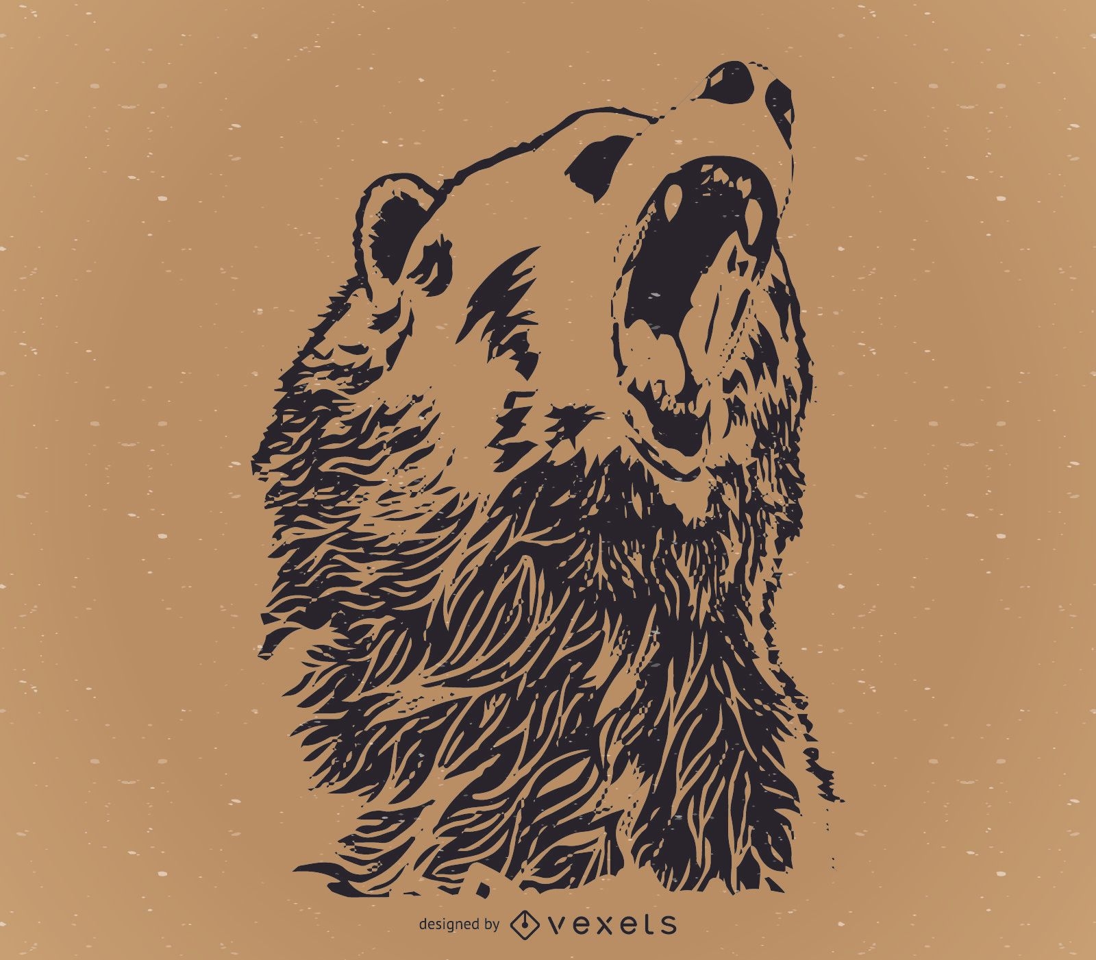 Desenho de urso uivante