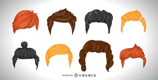 Vetores E Graficos De Corte De Cabelo Ele exige cuidado e hidratação reforçados para que as pontas não fiquem quebradiças. vetores e graficos de corte de cabelo