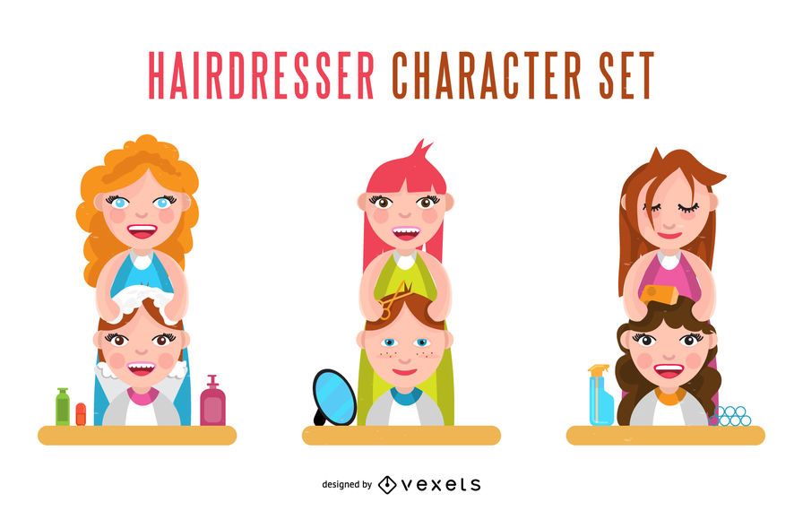 Hairdresser character set Hairdresser character set