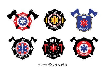 Conjunto de logotipos de insignia EMT