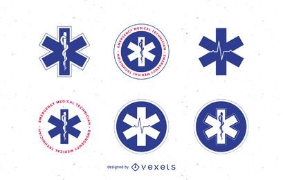 Conjunto de plantillas de logotipo médico y de emergencia