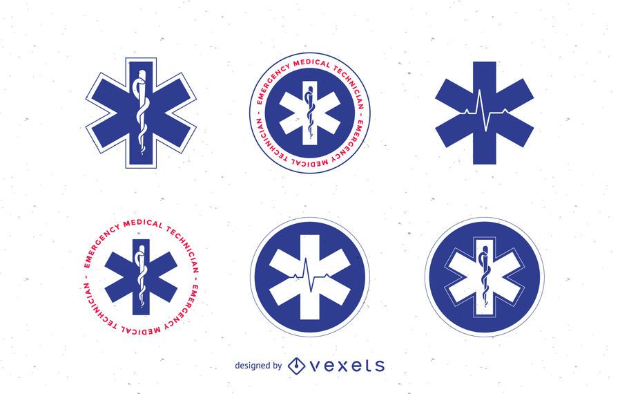 Doctor and emergency logo template set Doctor and emergency logo template set