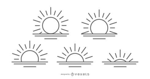 Coleção de ícones do nascer do sol