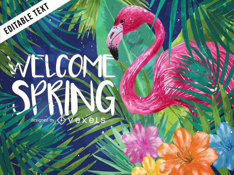 Fondo de primavera tropical bienvenida Fondo de primavera tropical bienvenida
