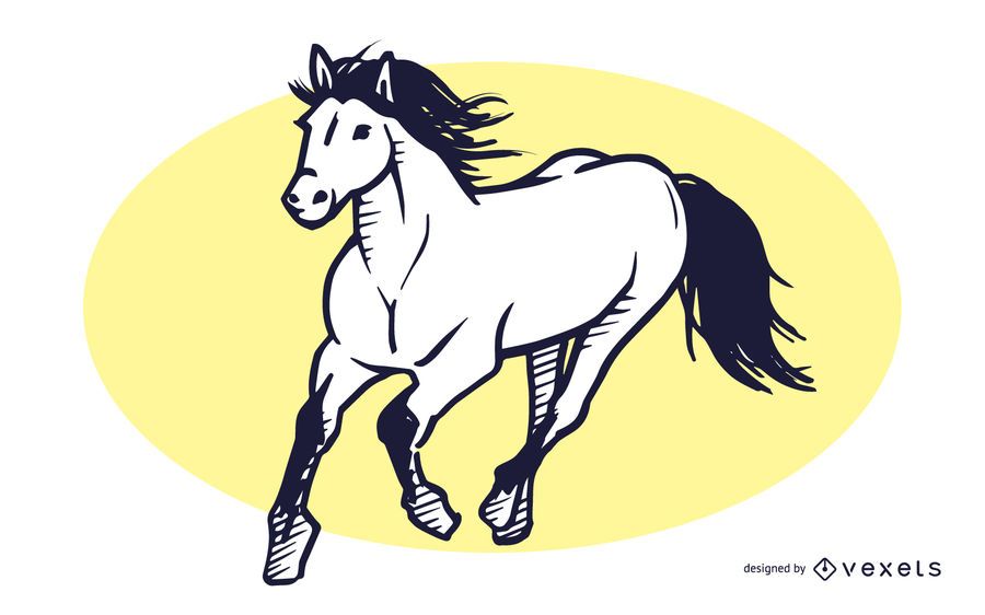 Horse running hand drawn illustration Horse running hand drawn illustration