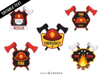 Firefighter Logo Badge Template Set