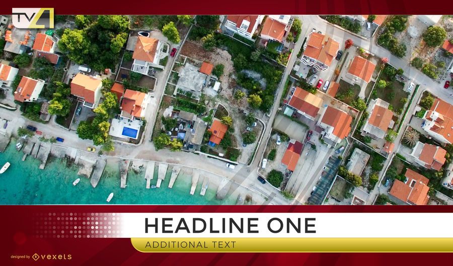 Bird view television headline graphic Bird view television headline graphic